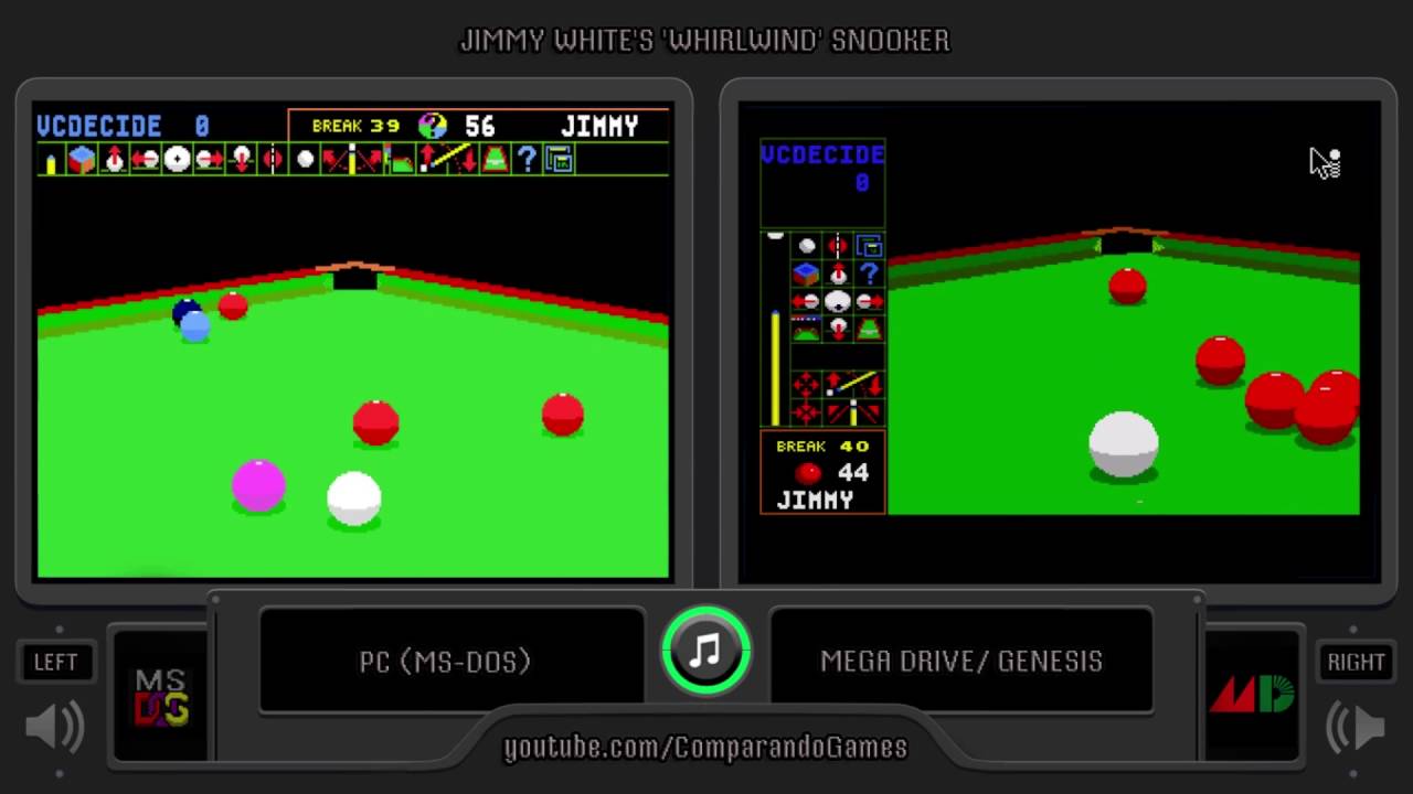 Jimmy White's 'Whirlwind' Snooker PC MSDOS
