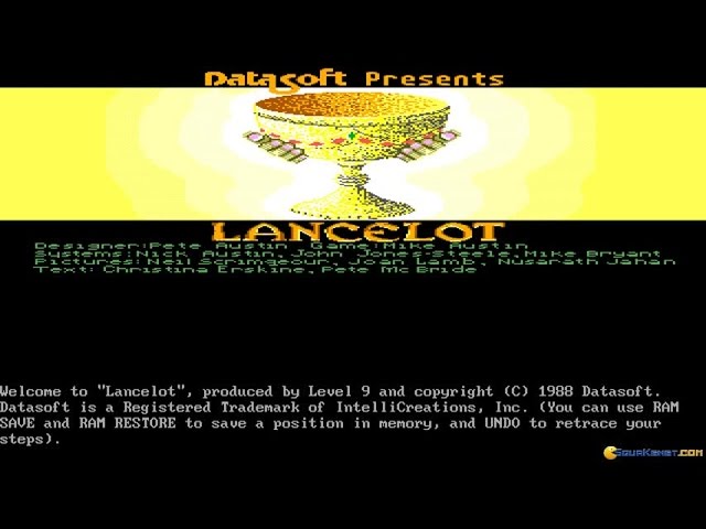 Lancelot (video game) PC MSDOS