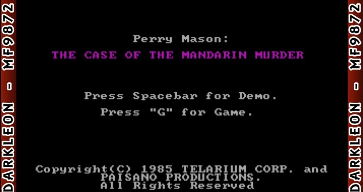 Perry Mason: The Case of the Mandarin Murder PC MSDOS