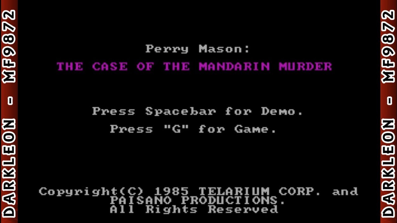 Perry Mason: The Case of the Mandarin Murder PC MSDOS