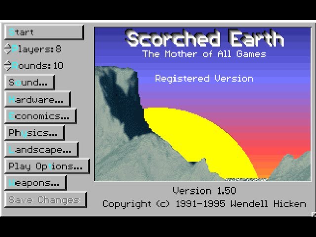 Scorched Earth (video game) PC MSDOS