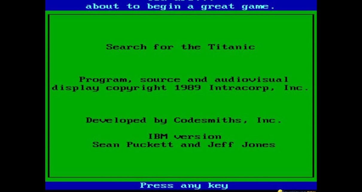 Search for the Titanic PC MSDOS