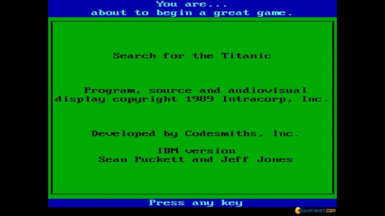 Search for the Titanic PC MSDOS