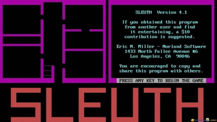 Sleuth (video game) PC MSDOS