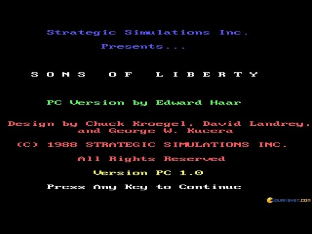 Sons of Liberty (video game) PC MSDOS