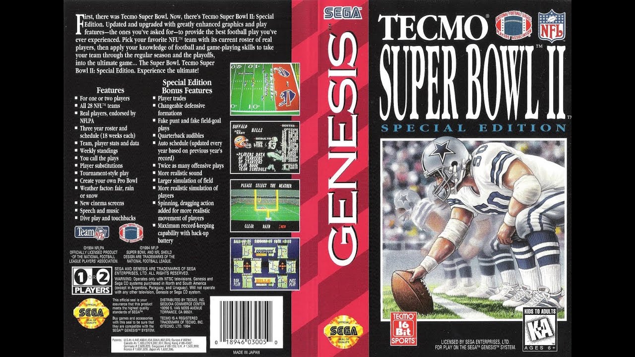 Tecmo Super Bowl II: Special Edition MEGADRIVE