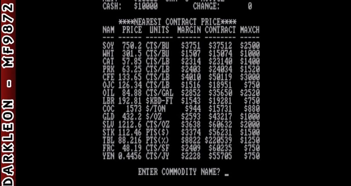 Tycoon: The Commodity Market Simulation PC MSDOS