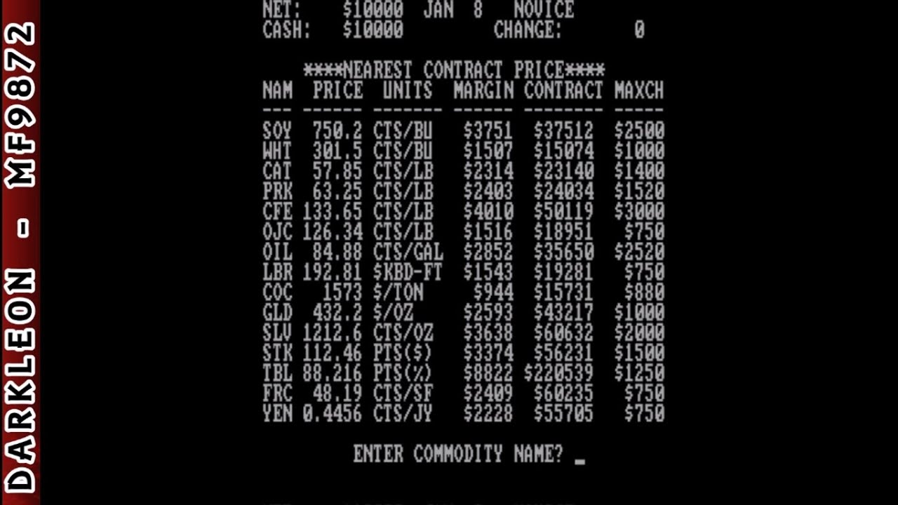 Tycoon: The Commodity Market Simulation PC MSDOS