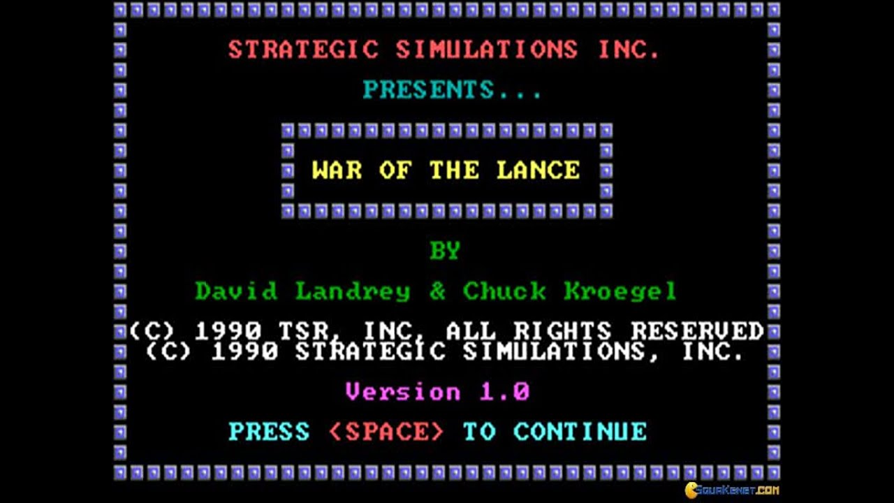 War of the Lance (video game) PC MSDOS