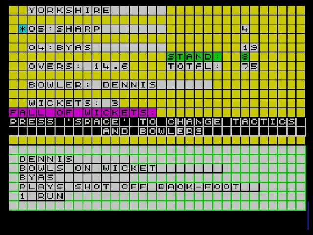 County Cricket ZX SPECTRUM
